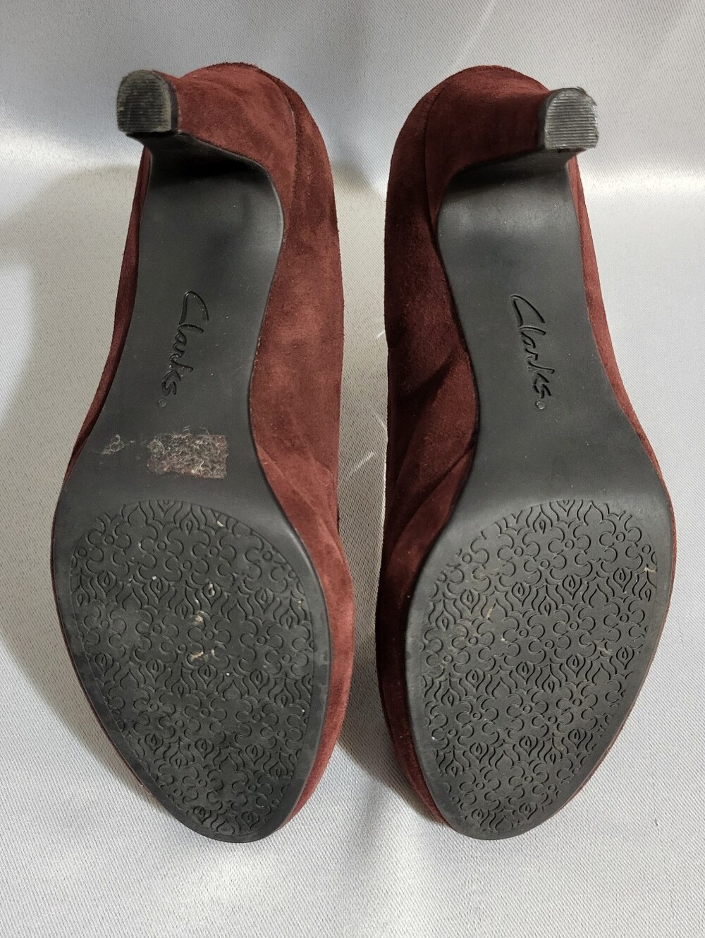 Clarks Indigo Wessex Wyvern Suede Pumps High Heel Shoes Sz 6.5 M Burgundy Glam - Picture 12 of 13